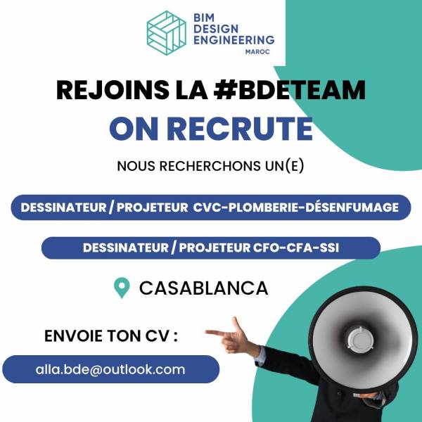 BIM DESIGN ENGINEERING MAROC - RECRUTEMENT